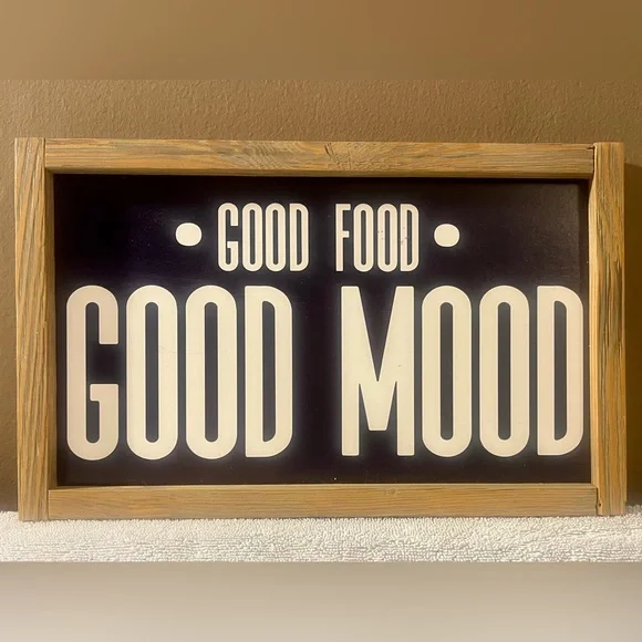Rustic Black and White 'Good Food Good Mood' Wall Art SOLD! - Picture 6 of 10